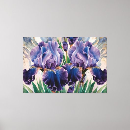 *~* Blauwe Lavendel IRIS Irissen Bloemen TV2 Canvas Afdruk (Voorkant)