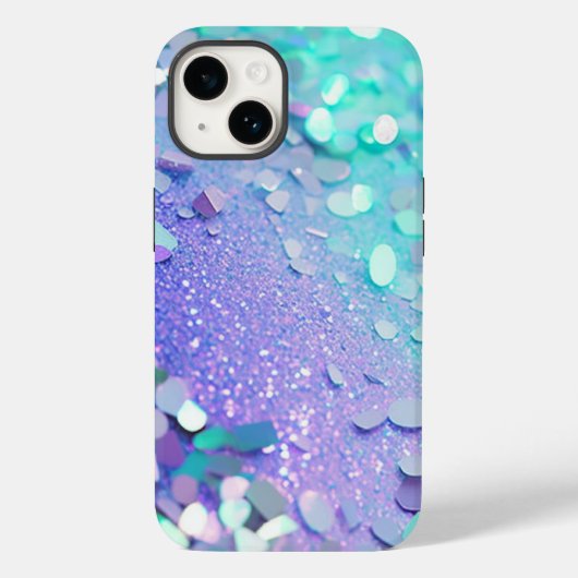 Blauwe Lavendel Mint Glitter iPhone Mate Stoer Hoe Case-Mate iPhone Case (Achterkant)