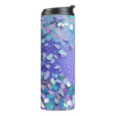 Blauwe Lavendel Mint Glitter Thermische Tumbler 12 Thermosbeker (Gedraaid links)