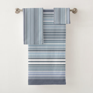 Blauwe lavendel Stripes Bad Handdoek