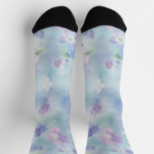 Blauwe Lavendel Witte Bloemen Sokken (Top)