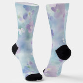 Blauwe Lavendel Witte Bloemen Sokken (Gebogen)