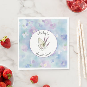 Blauwe Lavendel Witte Paarse Bloemen Bruiloft Servet