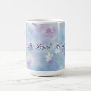 Blauwe Lavendel Witte Paarse Bloemen Koffiemok