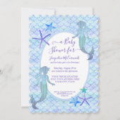 Blauwe Lavendel Zeemeermin Waterverf Baby Meisje D Kaart (Voorkant)