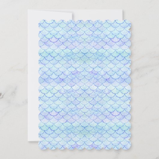 Blauwe Lavendel Zeemeermin Waterverf Baby Meisje D Kaart (Achterkant)