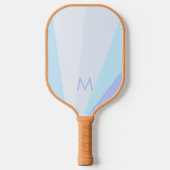 Blauwe Lavendelstralen Monogram Modern Gepersonali Pickleball Paddle (Voorkant)