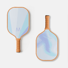 Blauwe Lavendelstralen Monogram Modern Gepersonali Pickleball Paddle