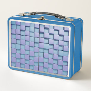 Blauwe lavendelvierkanten lunchbox