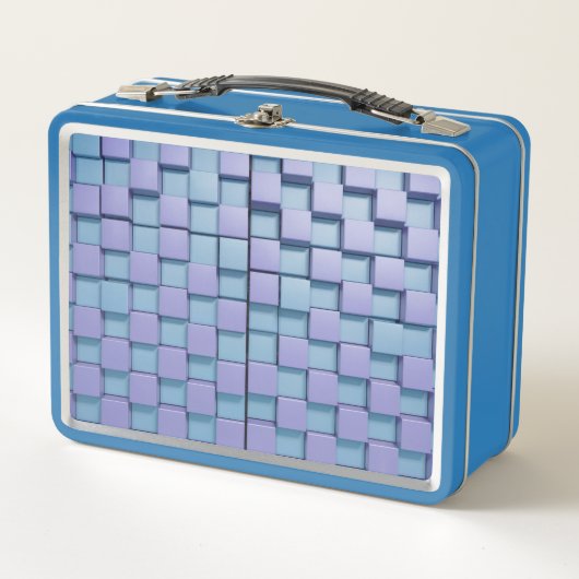 Blauwe lavendelvierkanten lunchbox (Voorkant)
