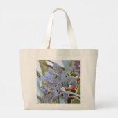 Blauwe lavender met orchidee bloemen grote tote bag (Achterkant)
