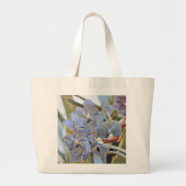 Blauwe lavender met orchidee bloemen grote tote bag (Voorkant)