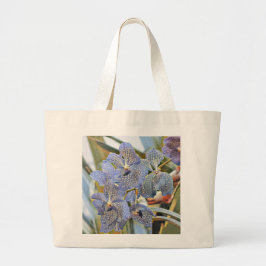 Blauwe lavender met orchidee bloemen grote tote bag