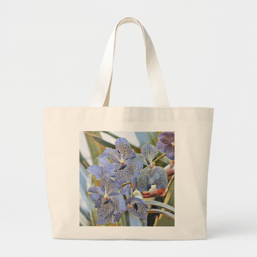 Blauwe lavender met orchidee bloemen grote tote bag (Voorkant)