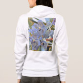Blauwe lavender met orchidee bloemen hoodie (Achterkant)