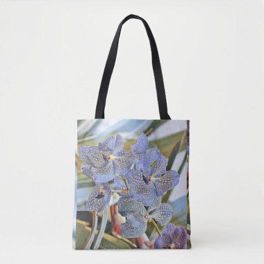 Blauwe lavender met orchidee bloemen tote bag (Voorkant)
