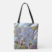 Blauwe lavender met orchidee bloemen tote bag (Achterkant)