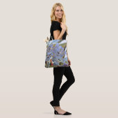 Blauwe lavender met orchidee bloemen tote bag (Op model)