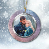 Blauwe lavender Starry licht eerste kerst Keramisch Ornament