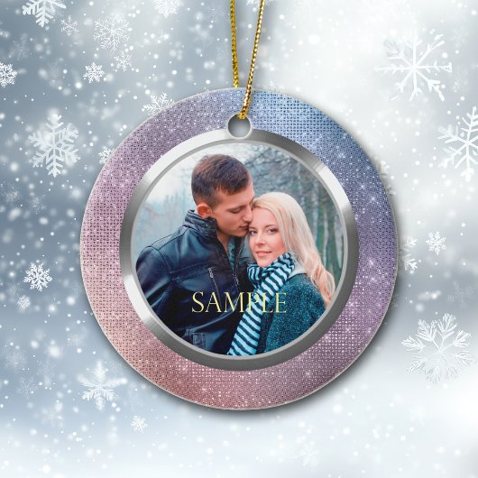 Blauwe lavender Starry licht eerste kerst Keramisch Ornament