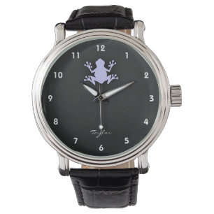 Blauwe lavenkikker horloge