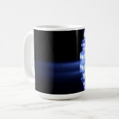 Blauwe LED-lampjes sluiten met lichtstraal Koffiemok (Voorkant links)