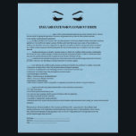 BLAUWE Leder OOGASUITBREIDINGSCONSENTE VORM Flyer<br><div class="desc">Eyelash Extensions Consent-formulieren zijn perfect voor uw Lash Extension-activiteiten. Dit moderne en verfijnde toestemmingsformulier is voorzien van een glamoureuze, minimalistische illustratie van de wimpers van een vrouw, een titel en een blok waar u al uw geïnformeerde toestemmingsdetails op een luxe kunt invoegen tegen een gedrukte LIGHT BLUE lederen achtergrond. LEATHER...</div>