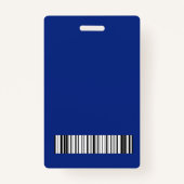 Blauwe lederen ontwerpbezoeker badge (Achterkant)