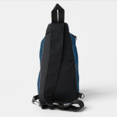 Blauwe lederen textuur sling bag (Achterkant)