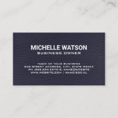 Blauwe lederen textuur visitekaartje (Voorkant)