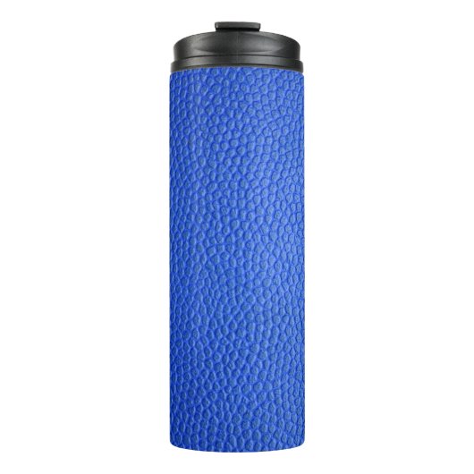 Blauwe lederhuid textuur thermosbeker (Voorkant)