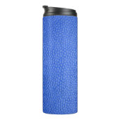 Blauwe lederhuid textuur thermosbeker (Geroteerd rechts)