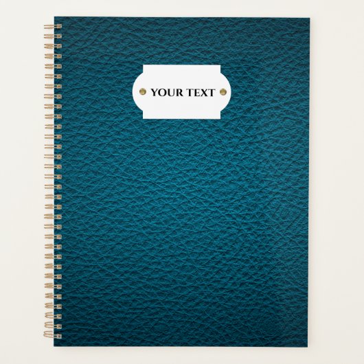 Blauwe lederplant planner (Voorkant)
