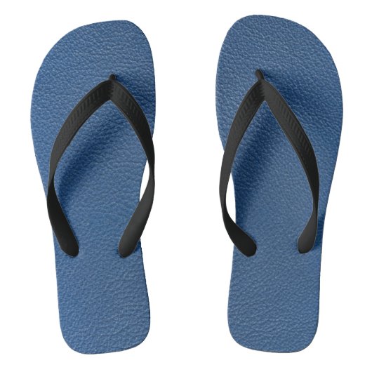blauwe lederstijl teenslippers (Voetbed)