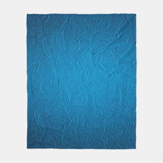 Blauwe ledertextuur fleece deken (Voorkant)