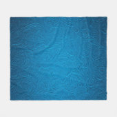 Blauwe ledertextuur fleece deken (Voorkant (Horizontaal))