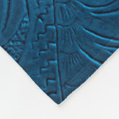 Blauwe ledertextuur fleece deken (Hoek)
