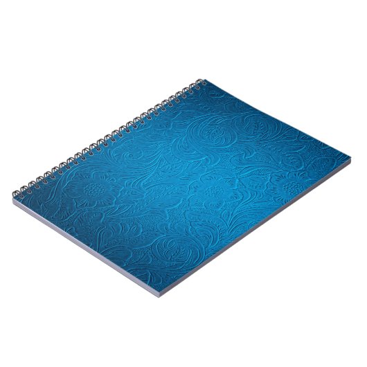 Blauwe ledertextuur notitieboek (Linkerzijde)
