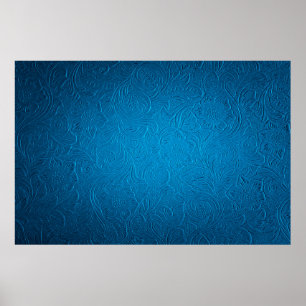 Blauwe ledertextuur poster