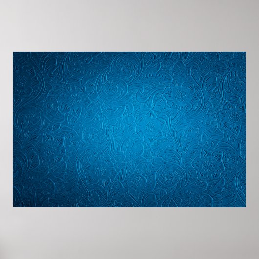 Blauwe ledertextuur poster (Voorkant)