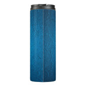 Blauwe ledertextuur thermosbeker (Achterkant)