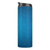 Blauwe ledertextuur thermosbeker (Geroteerd rechts)