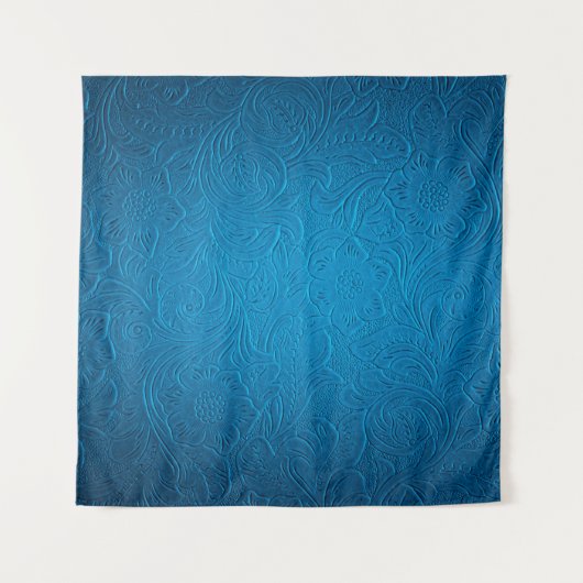 Blauwe ledertextuur wandkleed (Voorkant)