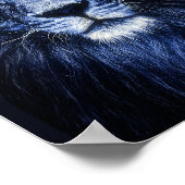 Blauwe Leeuw Dierenportret Muur Kunst Poster (Hoek)