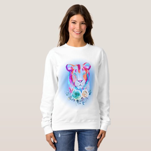 Blauwe leeuwin sweatshirt (Voorkant volledig)