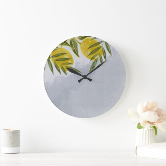 Blauwe legant botanische emon grote klok (Huis)