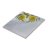 Blauwe legant botanische emon tegeltje (Zijkant)