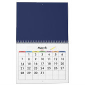 Blauwe lege kalender met feestdagen 2025 (Mar 2027)