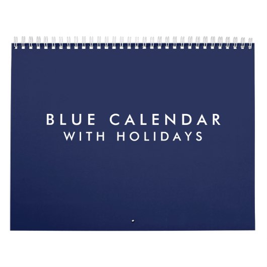 Blauwe lege kalender met feestdagen 2025 (Hoes)