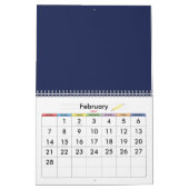 Blauwe lege kalender met feestdagen 2025 (Feb 2027)